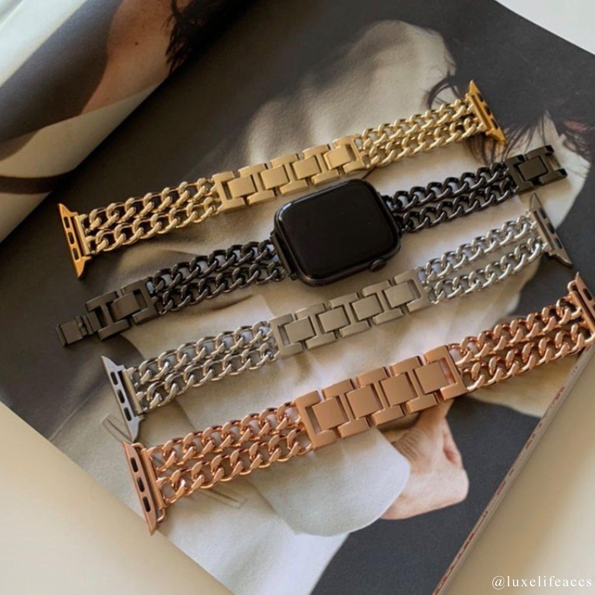 Gold iphone watch discount strap